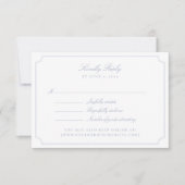 Elegant Blue Double Frame Wedding RSVP Card (Vorderseite)