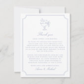 Elegant Blue Double Frame Wedding Thank You Card Save The Date (Vorderseite)