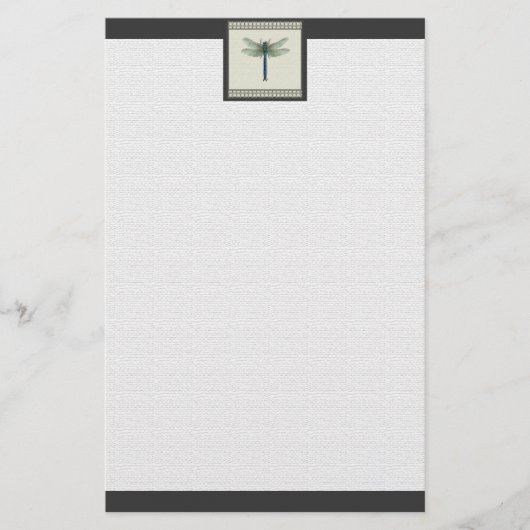 Elegant Blue Dragonfly Briefpapier (Vorderseite)