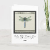 Elegant Blue Dragonfly Feiertagskarte (Rückseite)
