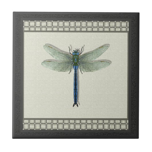 Elegant Blue Dragonfly Fliese (Vorderseite)