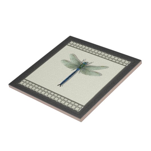 Elegant Blue Dragonfly Fliese (Seite)