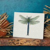 Elegant Blue Dragonfly Fotoplatte (Seite)