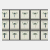 Elegant Blue Dragonfly Geschenkpapier Set (Vorderseite 3)
