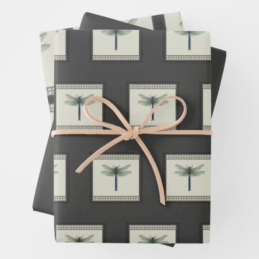 Elegant Blue Dragonfly Geschenkpapier Set (Beispiel)