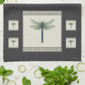 Elegant Blue Dragonfly Geschirrtuch (Gefaltet)