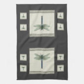 Elegant Blue Dragonfly Geschirrtuch (Vertikal)