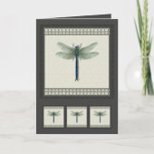 Elegant Blue Dragonfly Karte (Vorderseite)