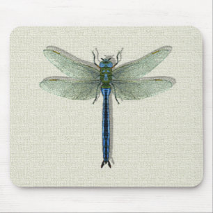 Elegant Blue Dragonfly Mousepad