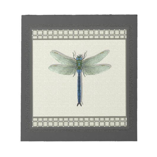 Elegant Blue Dragonfly Notizblock (Vorderseite)