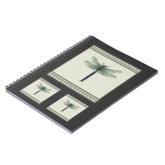 Elegant Blue Dragonfly Notizblock (Linke Seite)