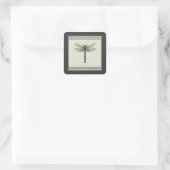 Elegant Blue Dragonfly Quadratischer Aufkleber (Tasche)