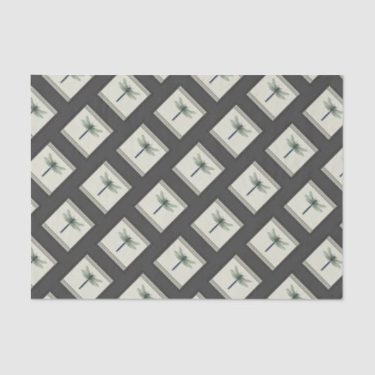 Elegant Blue Dragonfly Seidenpapier (Vorderseite)