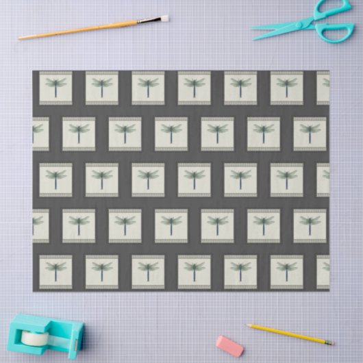 Elegant Blue Dragonfly Seidenpapier (Basteln)