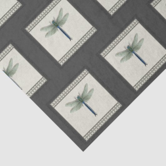 Elegant Blue Dragonfly Seidenpapier (Detail)