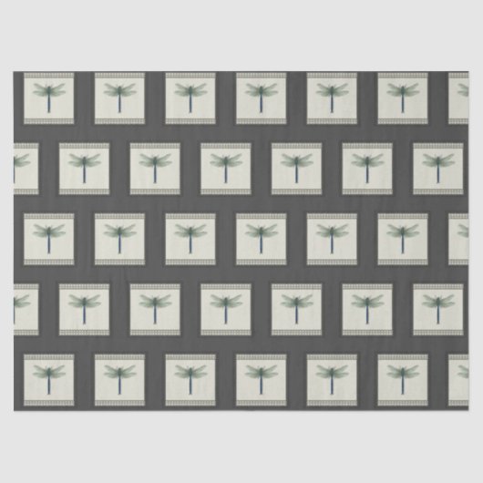 Elegant Blue Dragonfly Seidenpapier (Vorderseite)