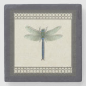Elegant Blue Dragonfly Steinuntersetzer (Vorderseite)