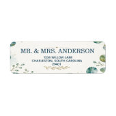 Elegant Blue Eucalyptus Address Label (Vorne)