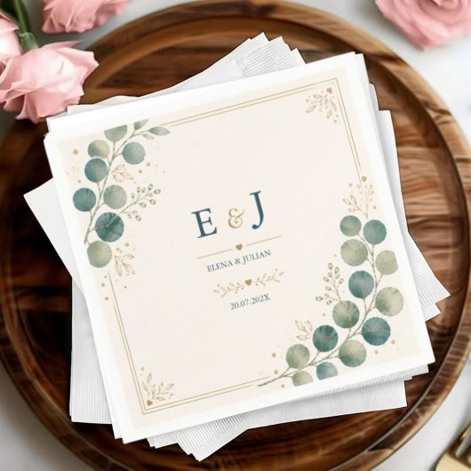Elegant Blue Eucalyptus Serviette