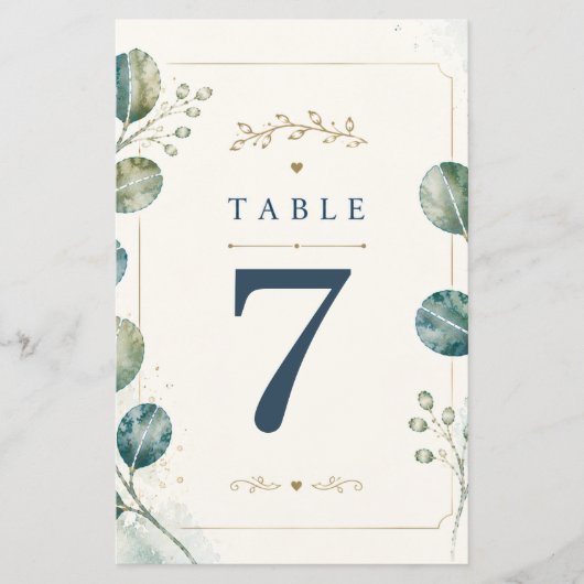 Elegant Blue Eucalyptus Watercolor Flyer (Vorne)