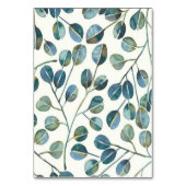 Elegant Blue Eucalyptus Watercolor Tischnummer (Rückseite)