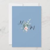 Elegant Blue Eucalyptus Wedding Einladung (Rückseite)