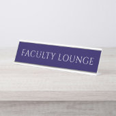 Elegant Blue Faculty Room Name Plate Schreibtischnamensplakette (Vorderseite )