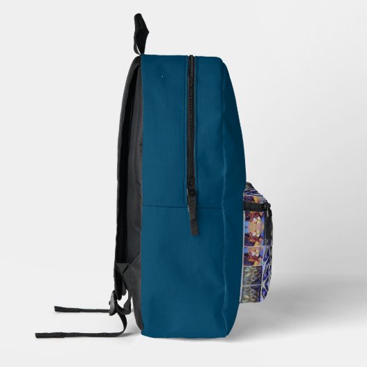 Elegant Blue Fantasy Square Blue Bedruckter Rucksack (Links)