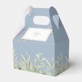 Elegant Blue First Holy Communion Greenery Gefalle Geschenkschachtel (Rückseite)