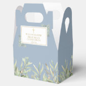 Elegant Blue First Holy Communion Greenery Gefalle Geschenkschachtel (Geöffnet)