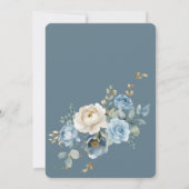 Elegant Blue Floral 95. BIrthday Party Einladung (Rückseite)