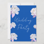 Elegant Blue Floral Arch Wedding Invitation Einladung (Rückseite)