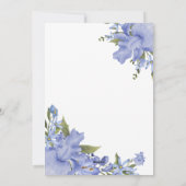 Elegant Blue Floral Baby Shower Danke Karte (Rückseite)