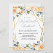 Elegant Blue Floral Bachelorette Wochenende Einladung (Vorderseite)