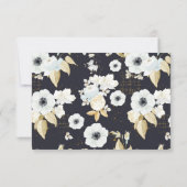 Elegant Blue Floral Beerdigung Danke Bereavement (Rückseite)