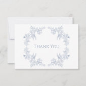 Elegant Blue Floral Beerdigung Danke Karte (Vorderseite)