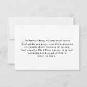 Elegant Blue Floral Beerdigung Danke Karte (Rückseite)