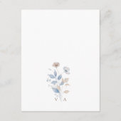 Elegant Blue Floral Begleitkarte (Rückseite)