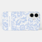 Elegant Blue Floral Botanical Case-Mate iPhone Hülle (Rückseite (Horizontal))