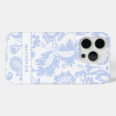 Elegant Blue Floral Botanical Case-Mate iPhone Hülle (Rückseite (Horizontal))