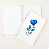 Elegant Blue Floral Botanical Spiral Notebook Notizblock (Innen)