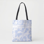 Elegant Blue Floral Botanical Tasche (Vorderseite)