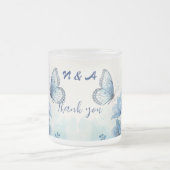 Elegant Blue Floral & Butterfly Custom Mattglastasse (Mittel)