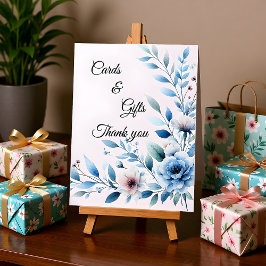 Elegant Blue Floral Cards & Gifts  Sockelschild