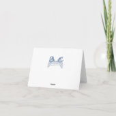 Elegant Blue Floral Dankeskarte (Rückseite)