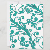 Elegant Blue Floral Einladung (Rückseite)