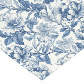 Elegant Blue Floral Gravuren Großer Tischläufer (Ecke)