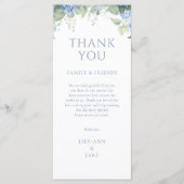 Elegant Blue Floral Hydrangea Wedding Thank You (Vorderseite)