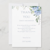 Elegant Blue Floral Hydrangea Wedding Vielen Dank (Vorderseite)