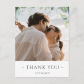 Elegant Blue Floral Hydrangea Wedding Vielen Dank Postkarte (Vorderseite)